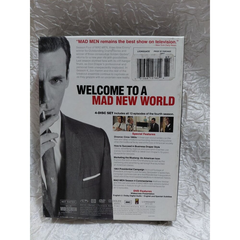 Mad Men Season Four Complete Tv Series Dvd Collection With Special Features - Picture 3 of 6